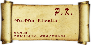 Pfeiffer Klaudia névjegykártya